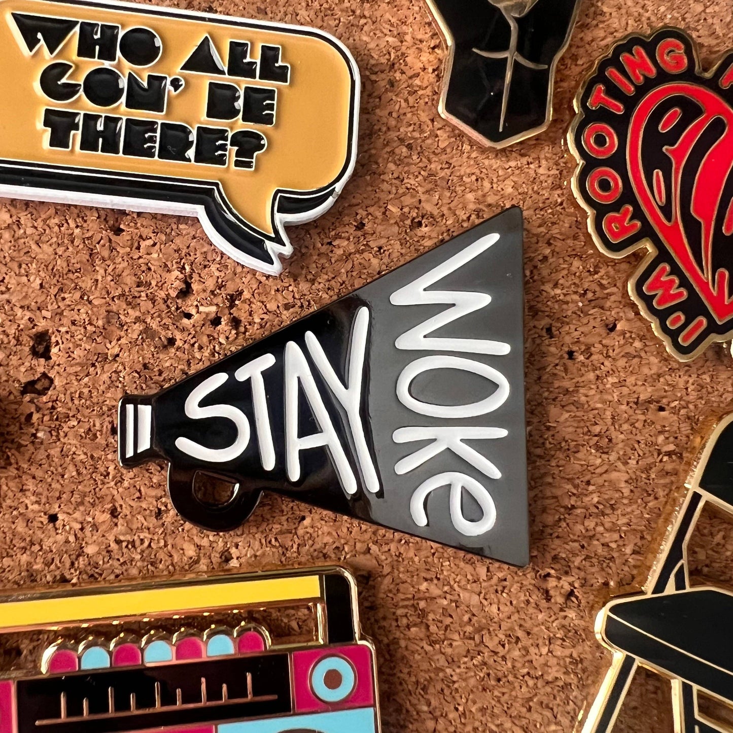 Stay Woke Enamel Pin