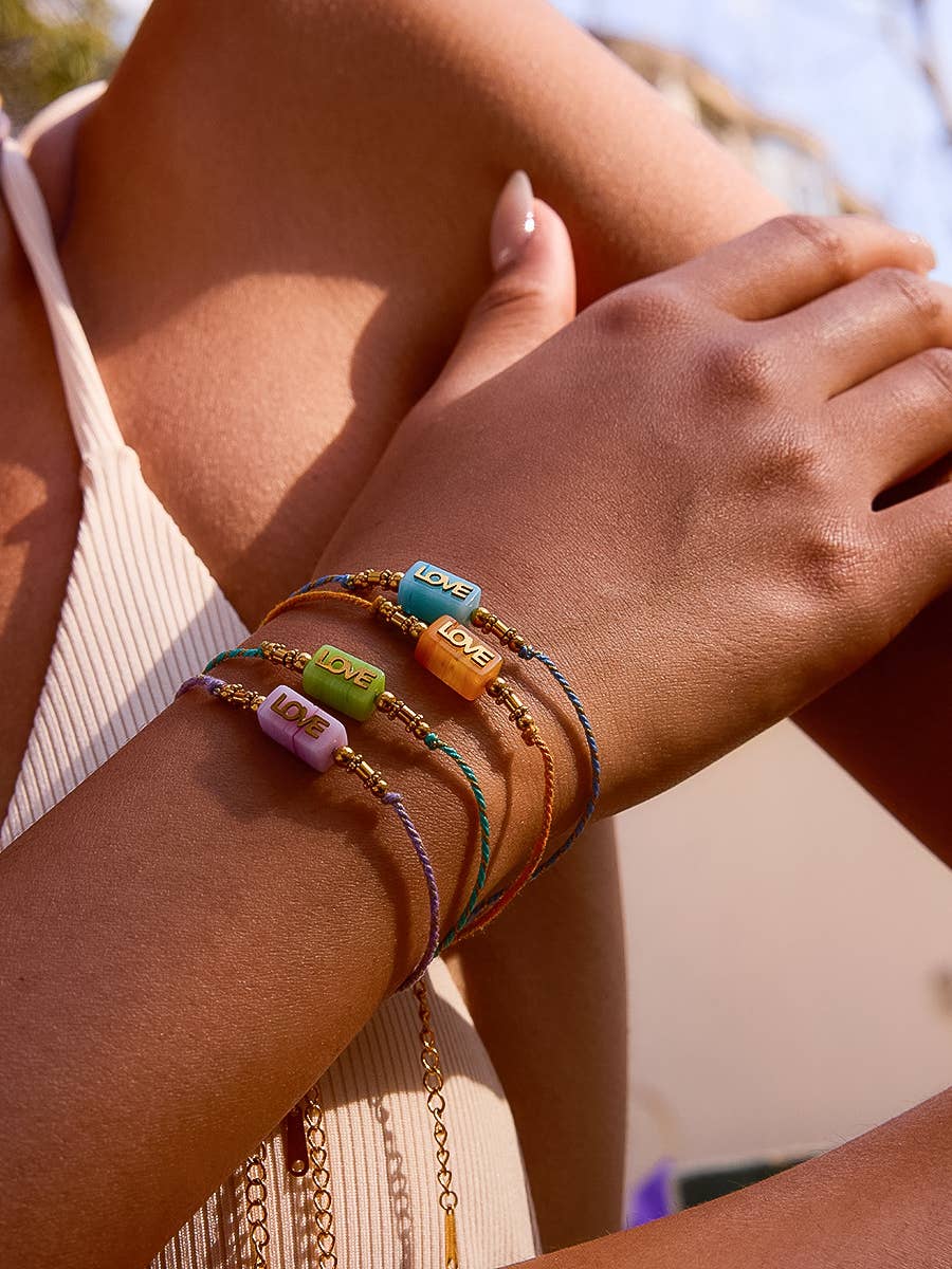 Sunkiss 18K Gold Non-Tarnish Love Braided Bracelet