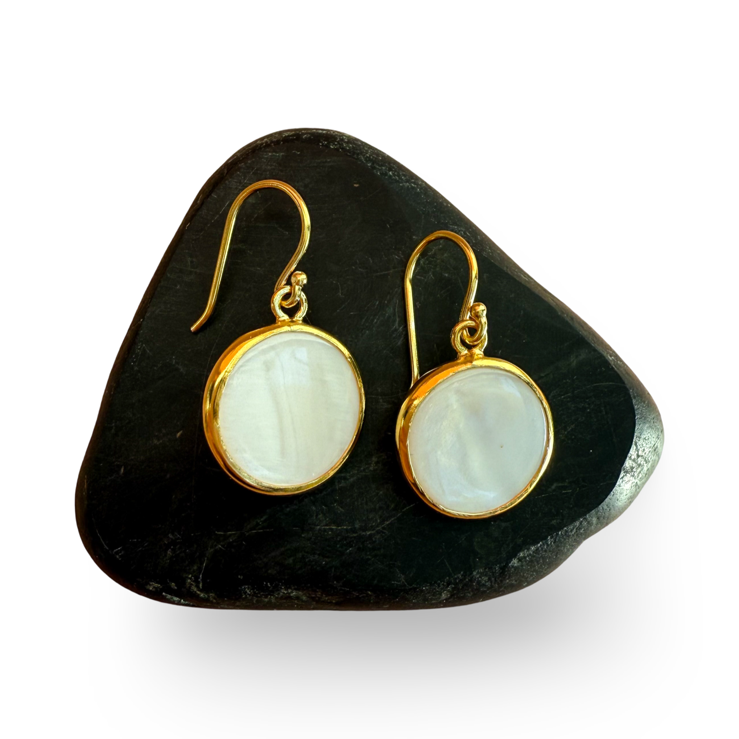 NATURAL MOTHER OF PEARL DROP EARRINGS
