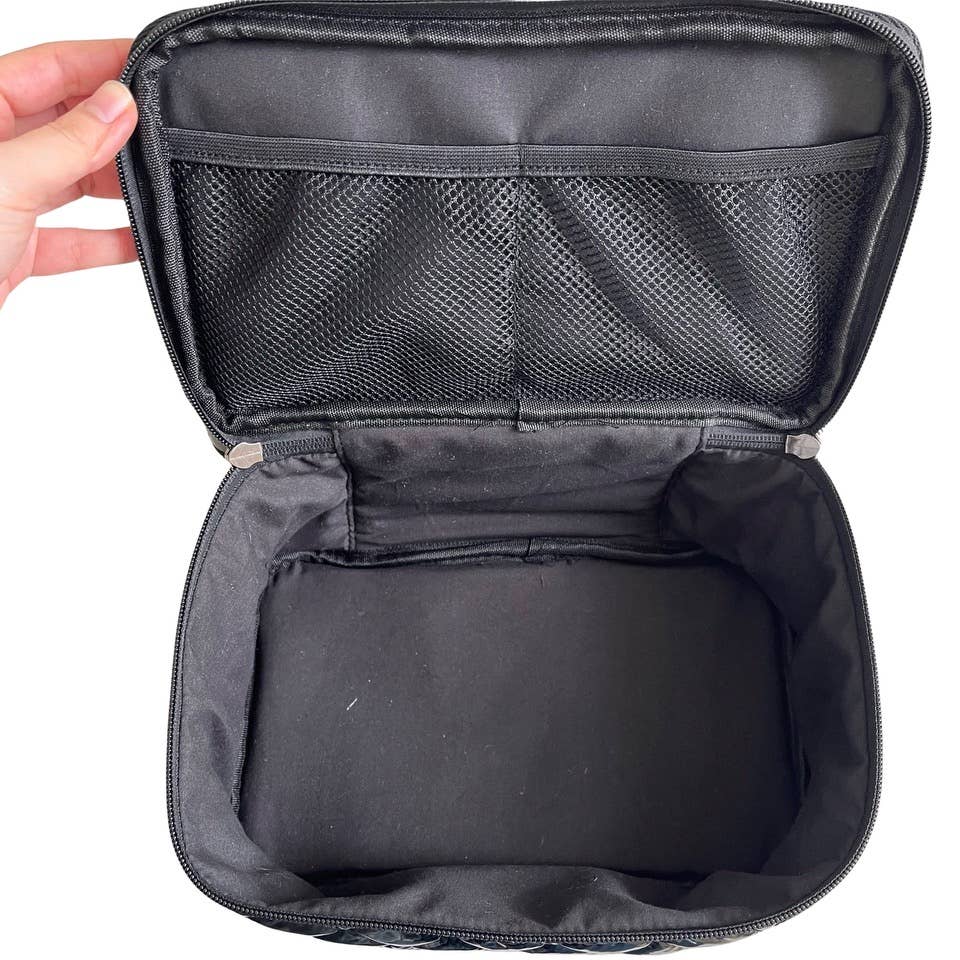 Cosmetic Diamond Glambox Makeup Bag Glossy Black 