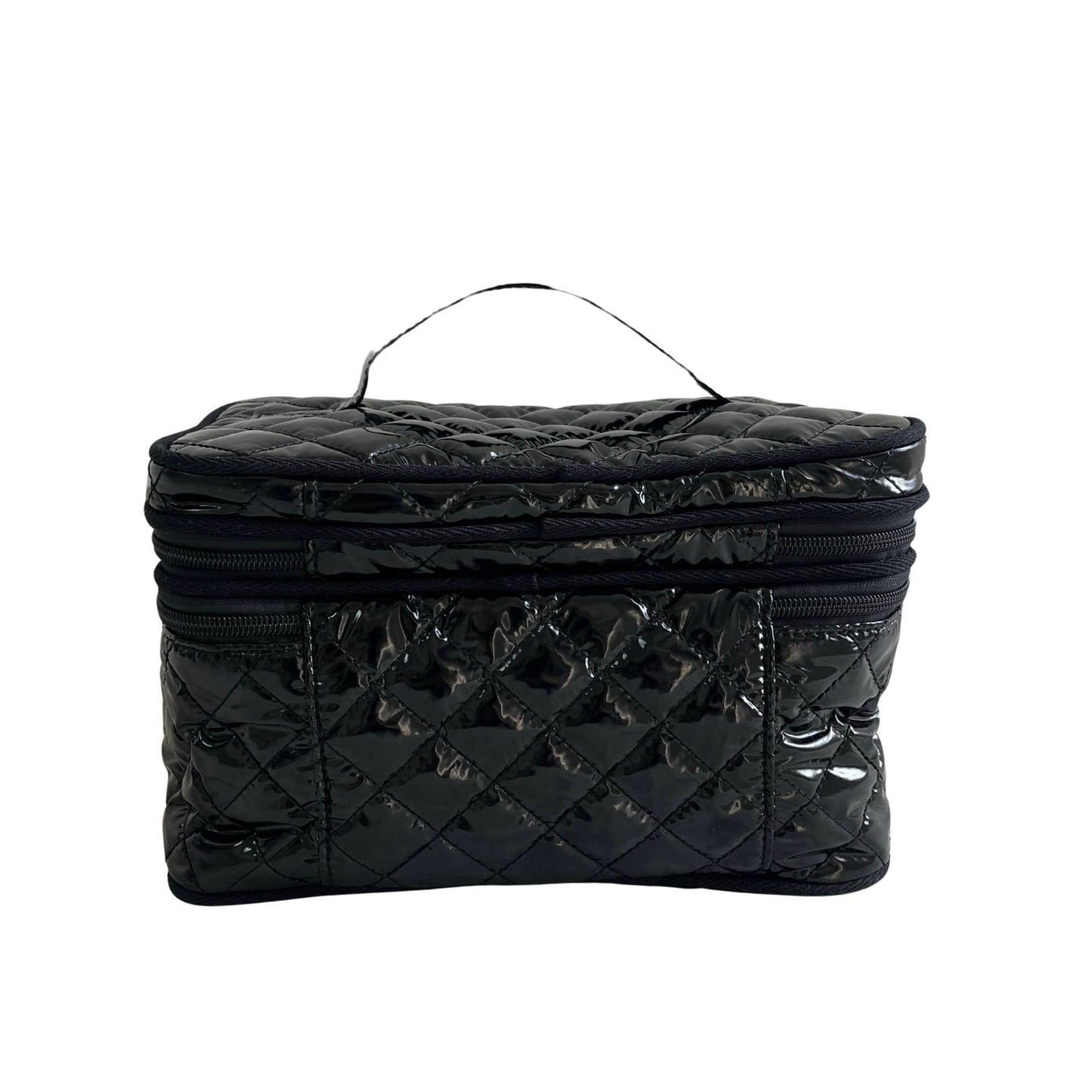 Cosmetic Diamond Glambox Makeup Bag Glossy Black 