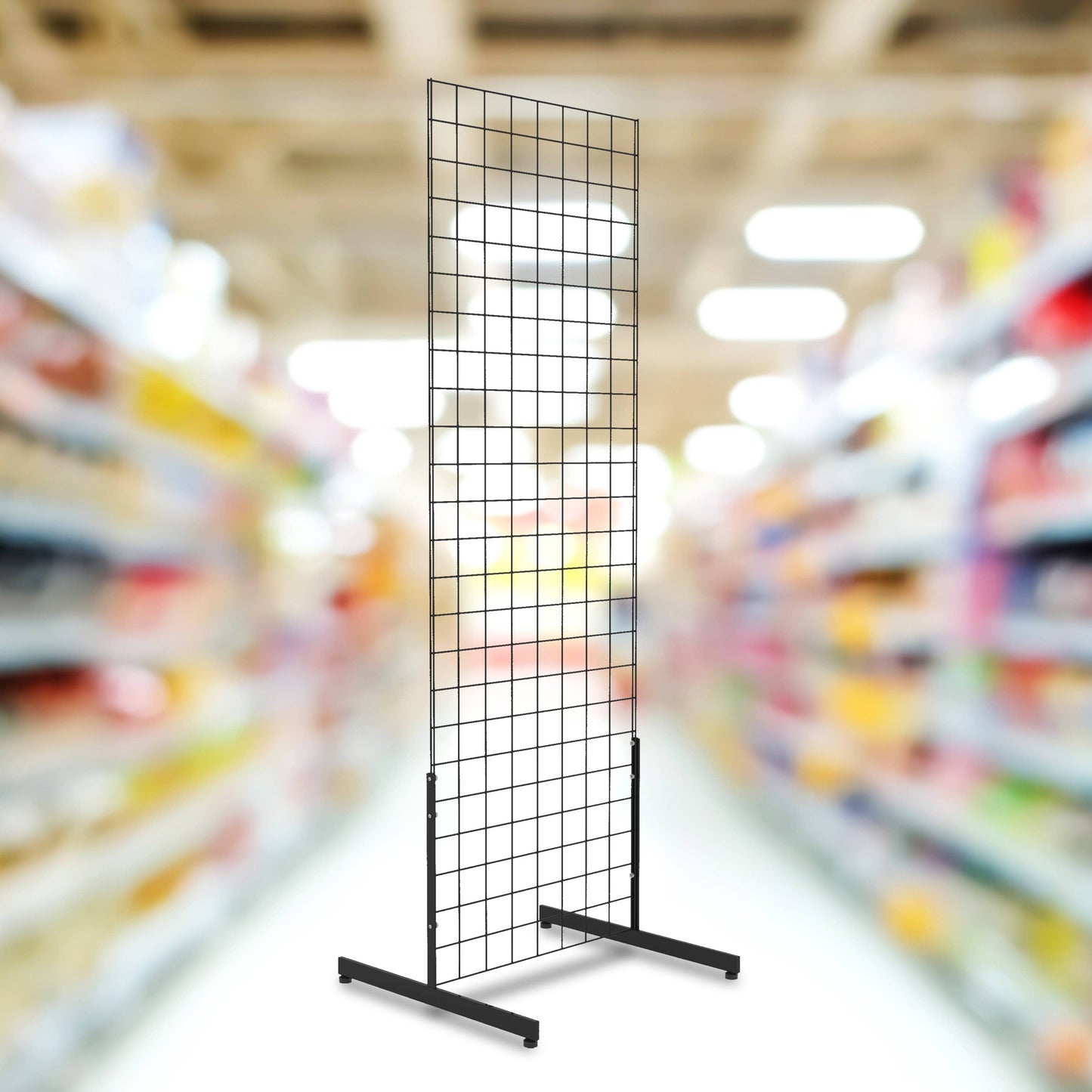 Black Grid Display Panels with T Legs - (3) Panels 2'X6’