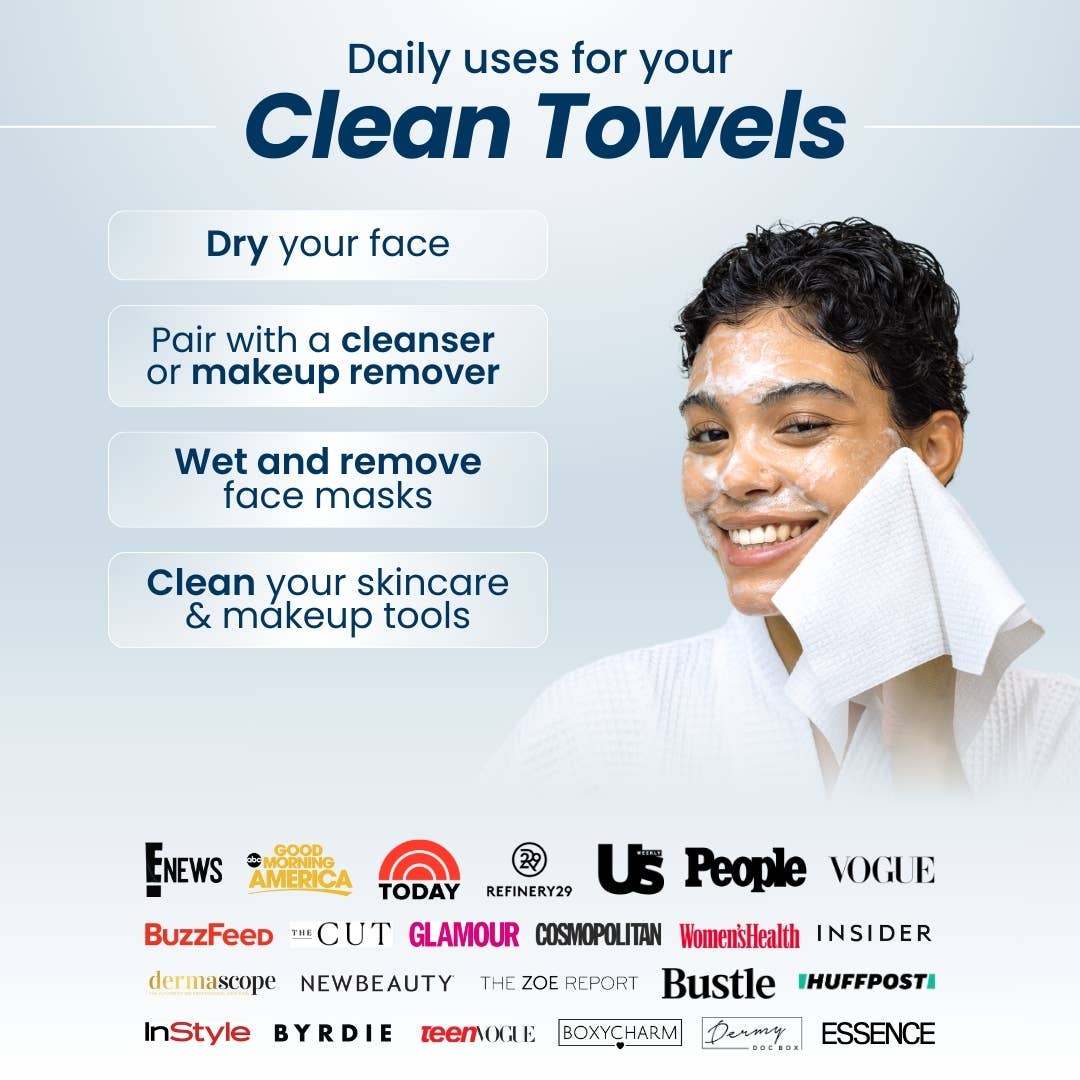 Clean Towels XL™ Travel, Disposable Face Towels, 10 Count