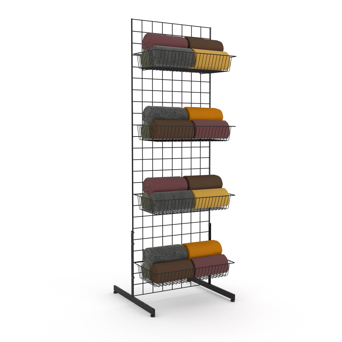 Black Grid Display Panels with T Legs - (3) Panels 2'X6’