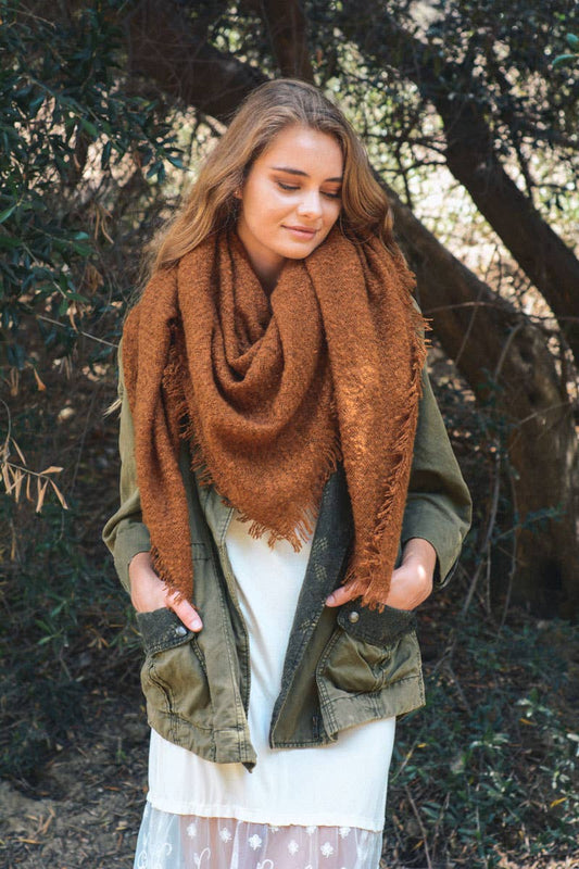 Cozy Mohair Square Scarf – Openwork Blanket Wrap ❄️🧶