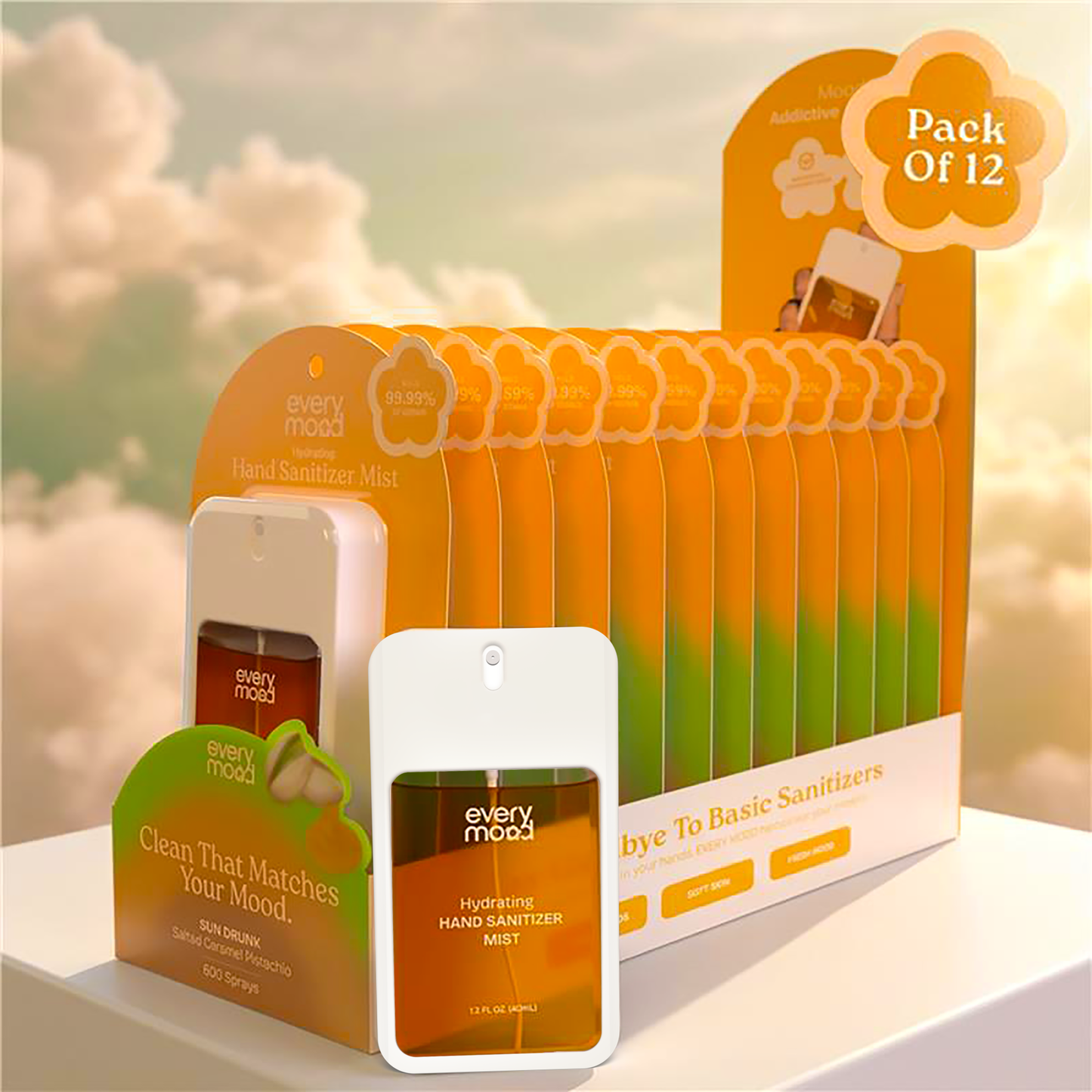EveryMood | 12pk | Hand Sanitizer Mist | Sun Drunk