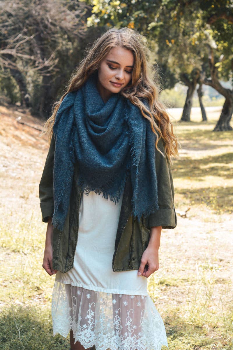Cozy Mohair Square Scarf – Openwork Blanket Wrap ❄️🧶