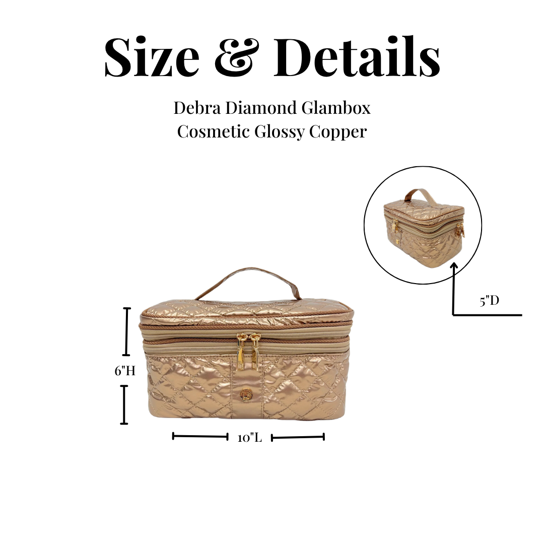 Cosmetic Diamond Glambox Makeup Bag Copper Penny 