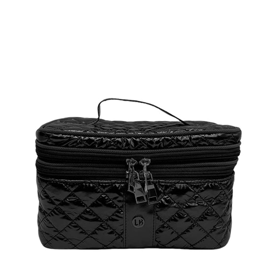 Cosmetic Diamond Glambox Makeup Bag Glossy Black 