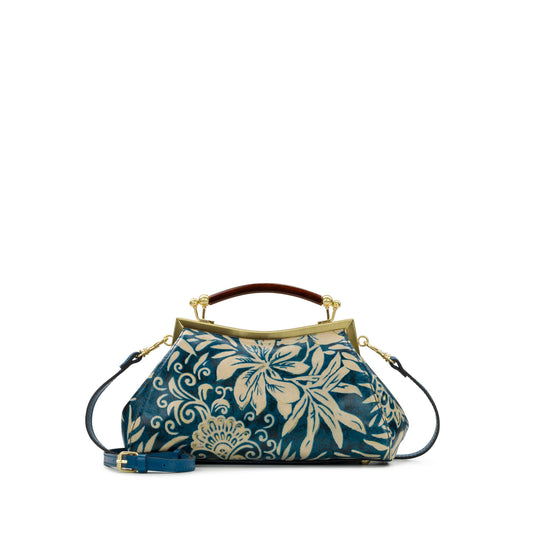 Patricia Nash Kelmscott Frame Satchel - Greek Floral