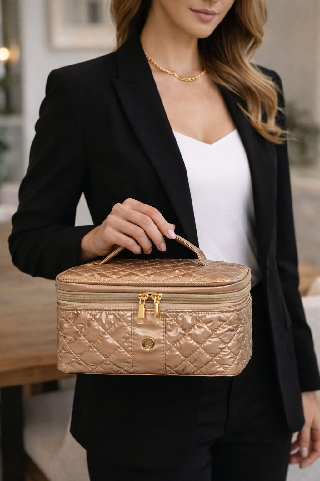 Cosmetic Diamond Glambox Makeup Bag Copper Penny 