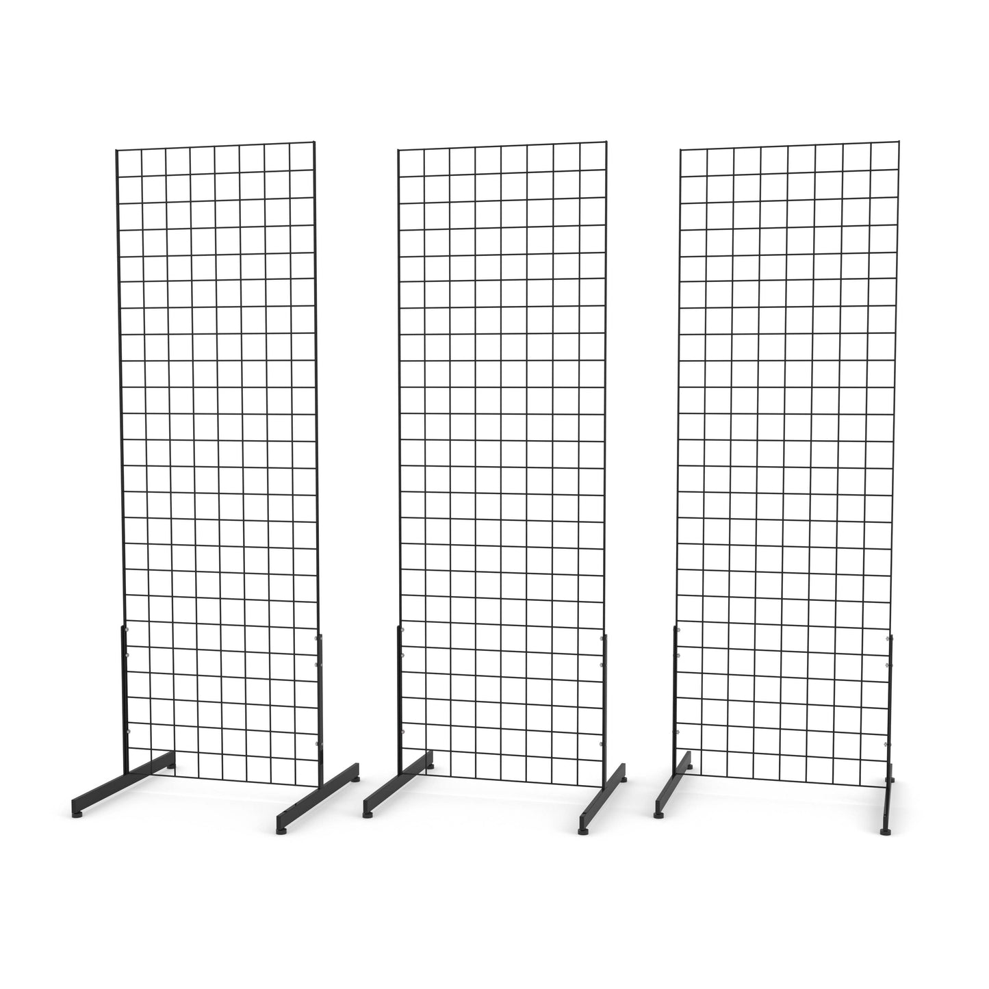 Black Grid Display Panels with T Legs - (3) Panels 2'X6’